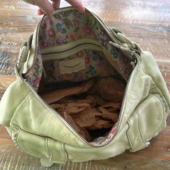 Anthropologie Lucky Penny Genuine Leather Hobo Cream - Picture 3 of 4